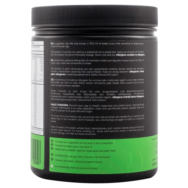 Paleo Powders - Kollagen-Hydrolysat (aus Weidehaltung) mit Mineralstoffen