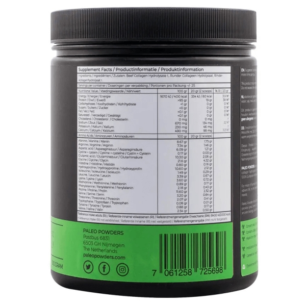 Paleo Powders - Kollagen-Hydrolysat (aus Weidehaltung) mit Mineralstoffen