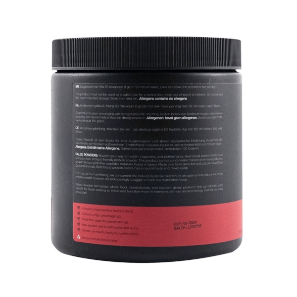 Hovězí krevní proteinový izolát (z pastevního chovu) - Paleo Powders