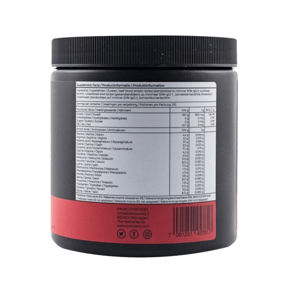 Hovězí krevní proteinový izolát (z pastevního chovu) - Paleo Powders