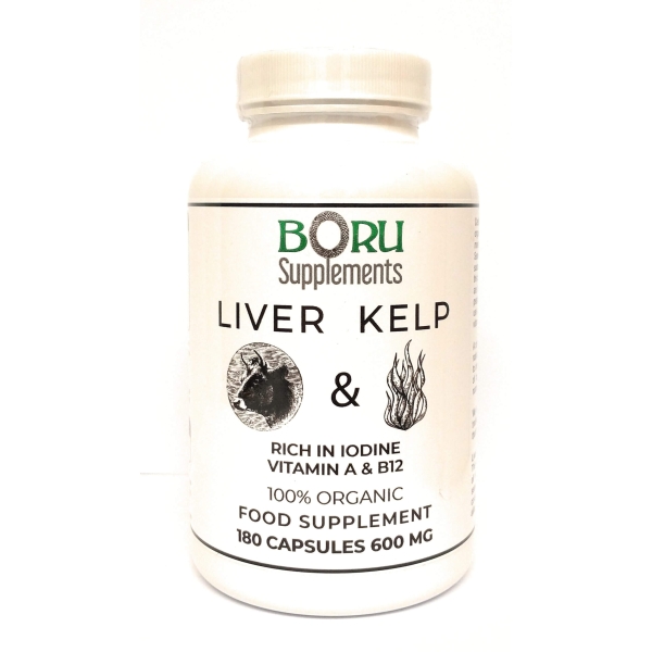 Liver-and-kelp capsules (Boru), freeze-dried, grass- and algae-fed