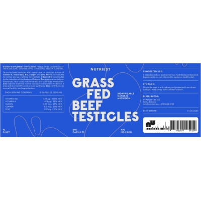 Hoden, gefriergetrocknet, gras-gefüttert (blaues Etikett)