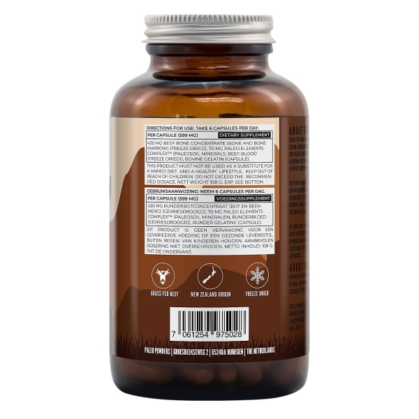 Midollo osseo, ossa, sangue e terreno di manzo (allevato ad erba) da Paleo Powders